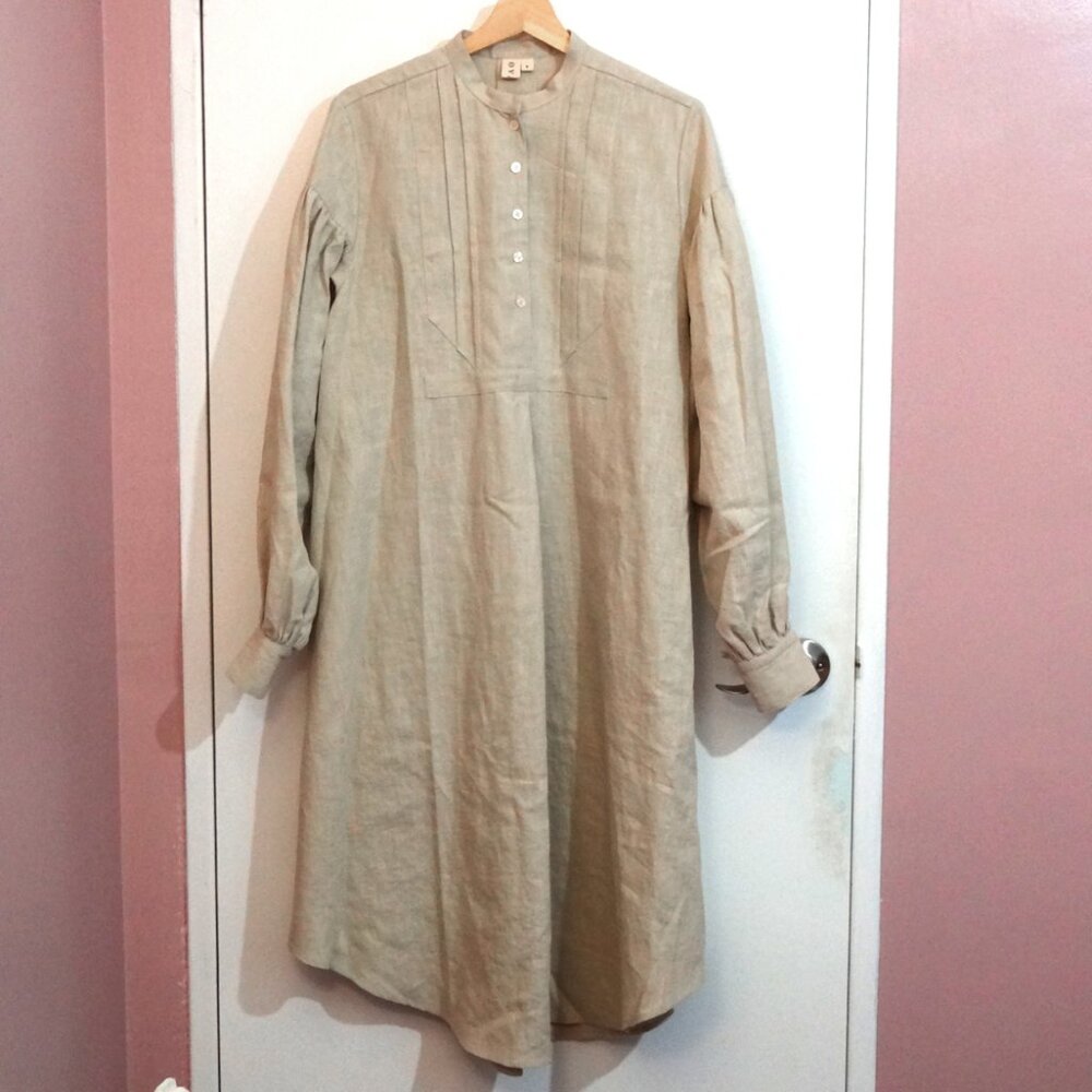 Ovate Nadine Linen Midi Dress Size Small